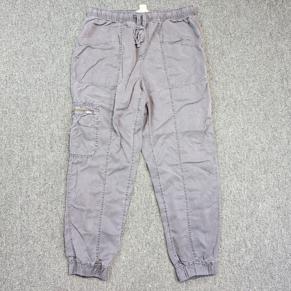 Nicole Miller Gorpcore Cargo Joggers L Grey Lyocell Utility Streetwear Pants